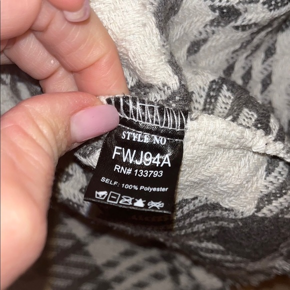 VICI Plaid Button-Up Shirt / jacket size Small grey & white fray distressed - Picture 7 of 12